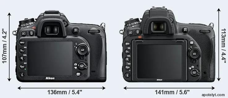 Comparison D7100 or D750 rear