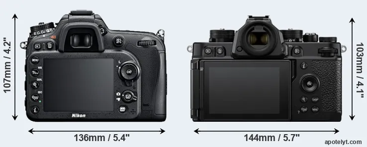 Comparison D7100 or Zf rear