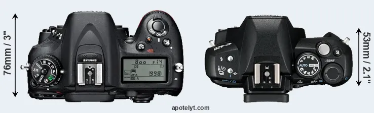 Compare D7100 versus E-420 top