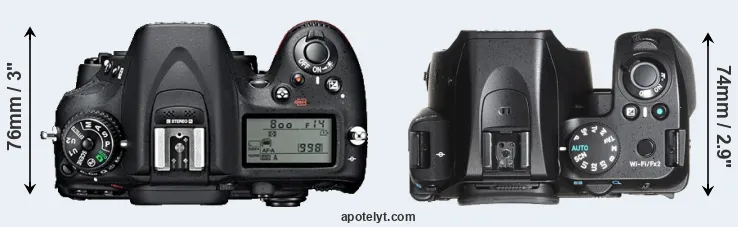 Compare D7100 versus K-70 top