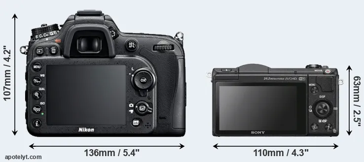 Comparison D7100 or A5100 rear