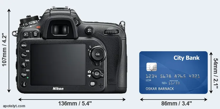D7200 and credit card rear side