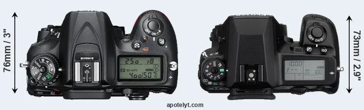 Compare D7200 versus K-5 top