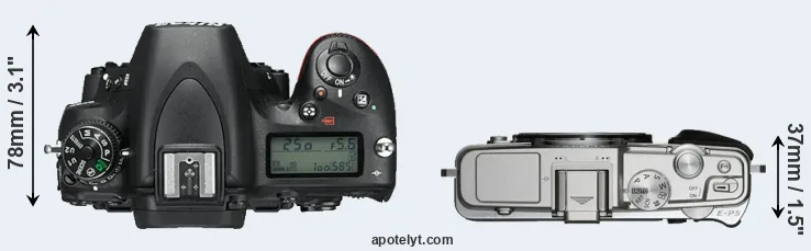 Compare D750 versus E-P5 top
