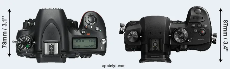 Compare D750 versus GH5 top