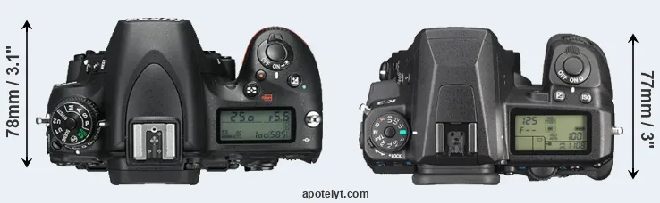Compare D750 versus K-3 top