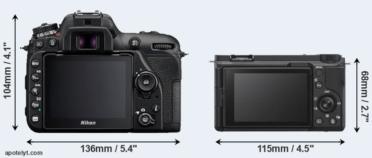 Comparison D7500 or ZV-E10 II rear