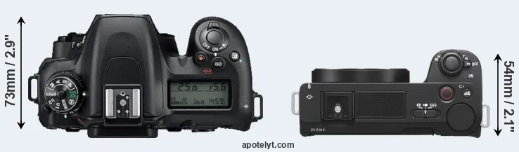 Compare D7500 versus ZV-E10 II top