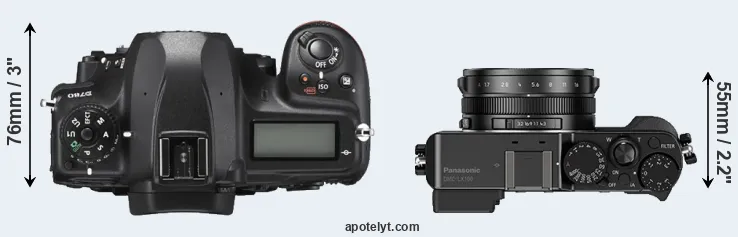 Compare D780 versus LX100 top