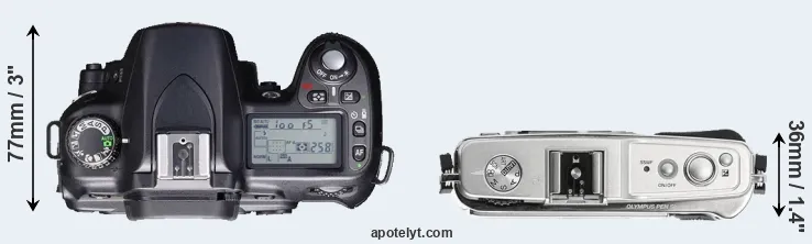 Compare D80 versus E-P1 top