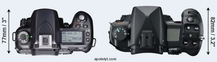 Compare D80 versus A850 top