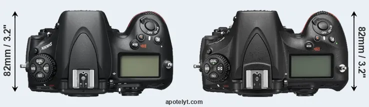 Compare D800E versus D810 top