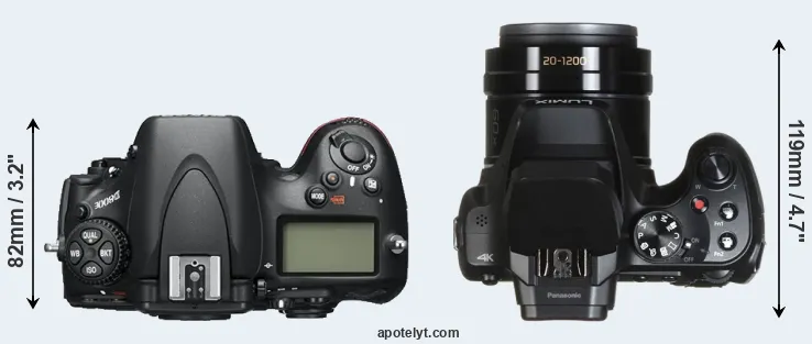 Compare D800E versus FZ80 top