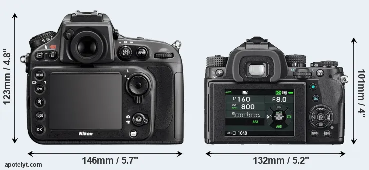 Comparison D800E or KP rear