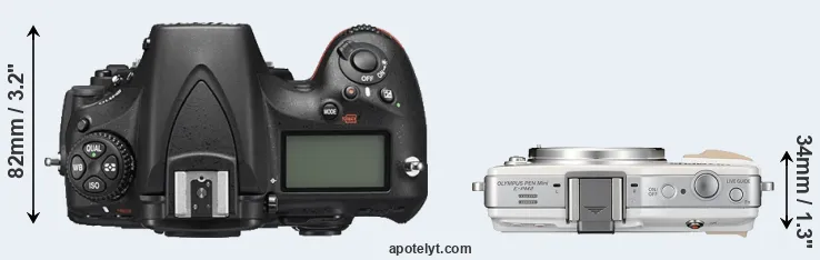 Compare D810 versus E-PM2 top
