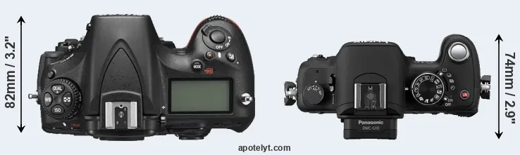 Compare D810 versus G10 top
