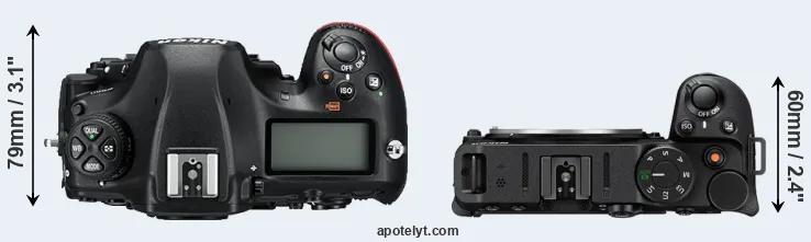 Compare D850 versus Z30 top