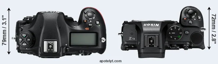Compare D850 versus Z5 II top