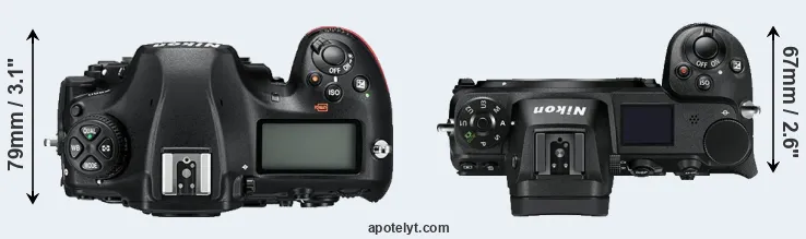 Compare D850 versus Z7 top