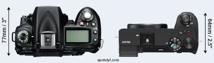Compare D90 versus A6700 top