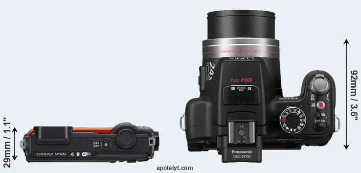 Compare W300 versus FZ100 top