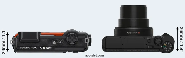 Compare W300 versus HX80 top