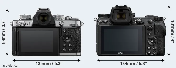 Comparison Z fc or Z6 II rear