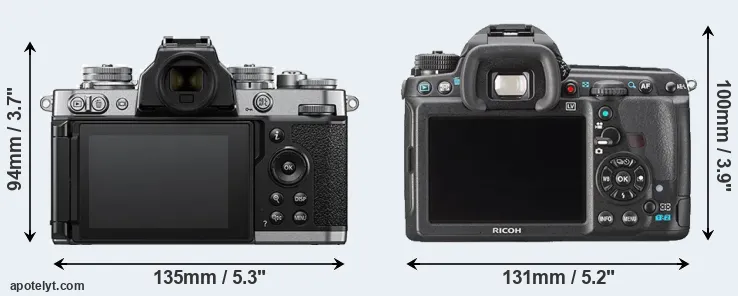 Comparison Z fc or K-3 rear