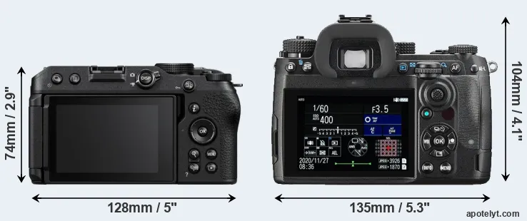 Comparison Z30 or K-3 III rear