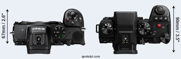 Compare Z5 versus G9 II top