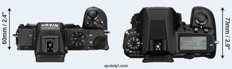 Compare Z50 versus K-5 top