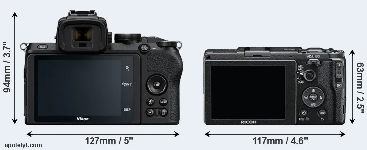 Comparison Z50 or GR II rear