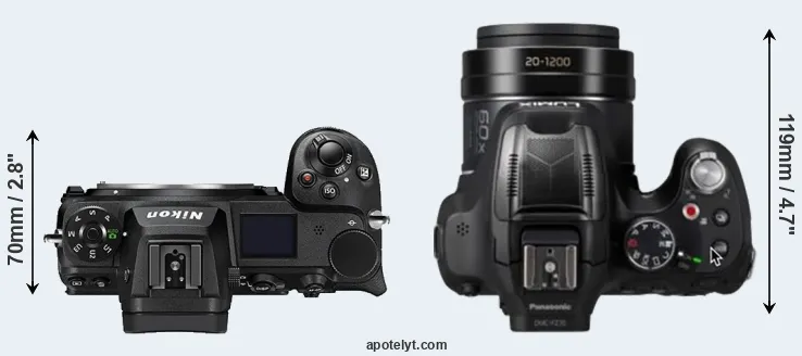 Compare Z6 II versus FZ82D top