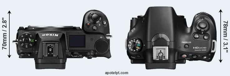 Compare Z6 II versus A58 top