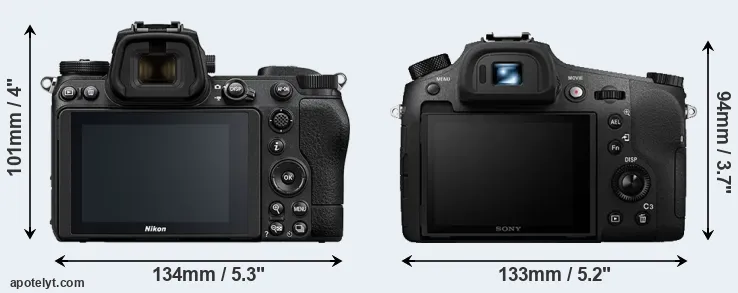 Comparison Z6 II or RX10 III rear