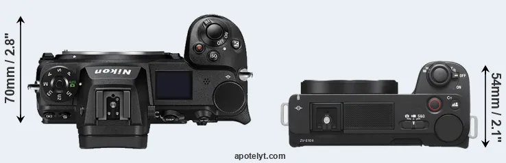 Compare Z6 II versus ZV-E10 II top