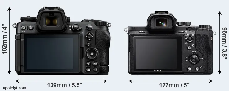 Comparison Z6 III or A7 II rear