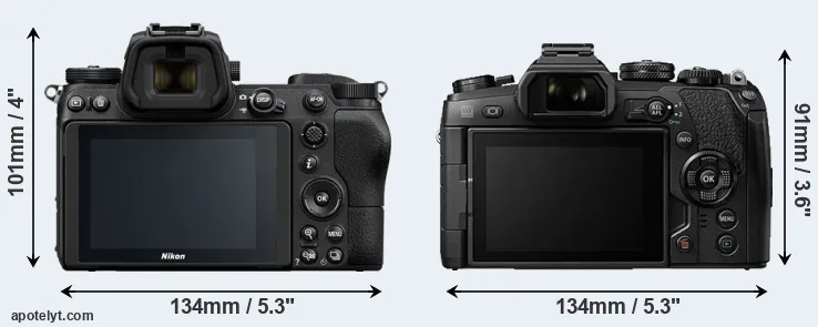 Comparison Z6 or E-M1 II rear