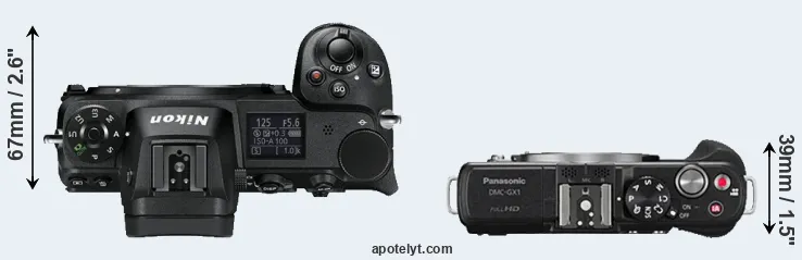 Compare Z6 versus GX1 top