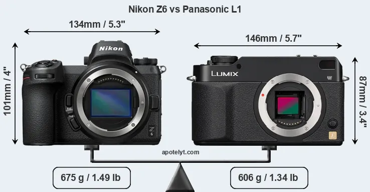 Size Nikon Z6 vs Panasonic L1