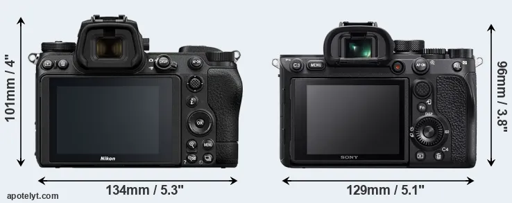Comparison Z7 II or A7R IV rear