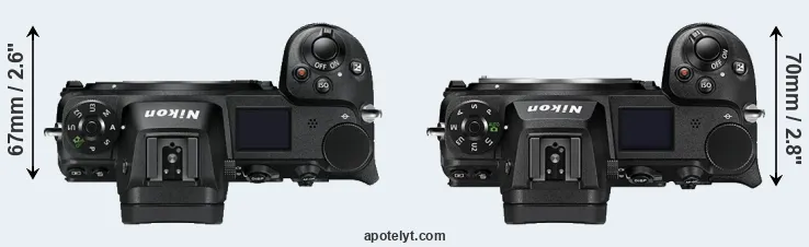 Compare Z7 versus Z7 II top