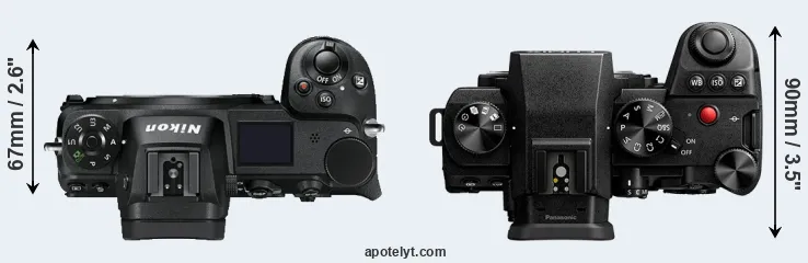 Compare Z7 versus S5 II top