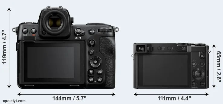 Comparison Z8 or TZ100 rear