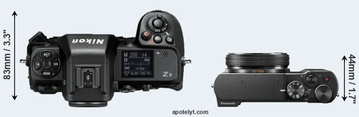 Compare Z8 versus TZ100 top