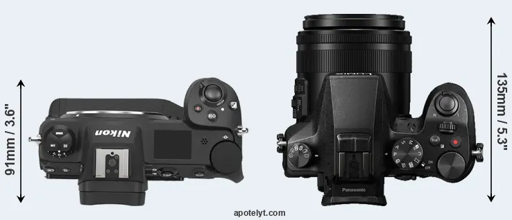 Compare Z9 versus FZ2000 top