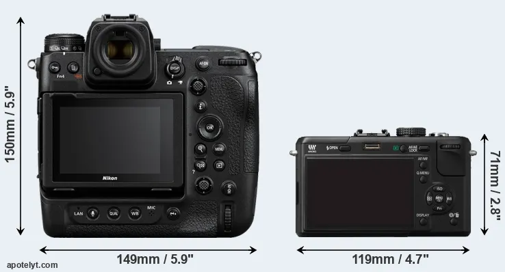 Comparison Z9 or GF1 rear
