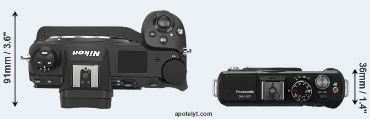 Compare Z9 versus GF1 top