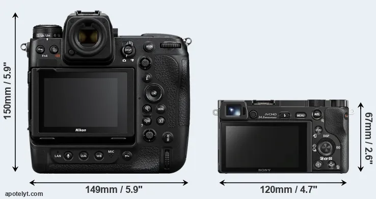 Comparison Z9 or A6000 rear