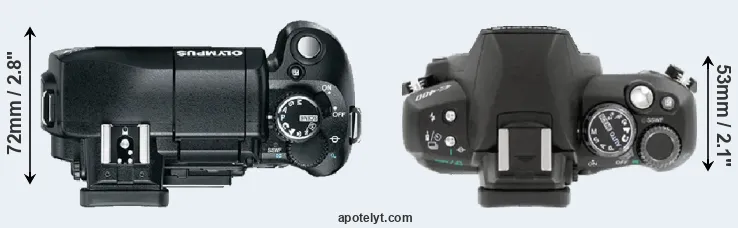 Compare E-330 versus E-400 top